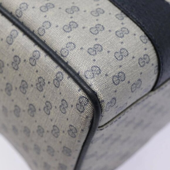 GUCCI Micro GG Supreme Hand Bag PVC Navy Gold 000 40 0207 Auth yk14683 - Picture 4 of 16